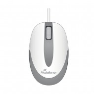 MediaRange Optical Ποντίκι Corded 3-Button MROS214 Compact-sized Άσπρο/Γκρί Ενσύρματο