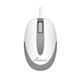 MediaRange Optical Mouse Corded 3-Button MROS214 Compact-sized White/Grey Wired 